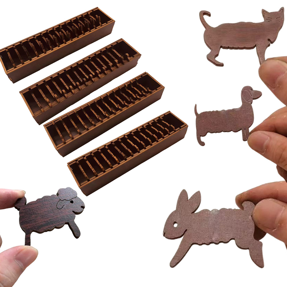Embroidery Tools - Wooden Bobbin Set with Animal Shapes