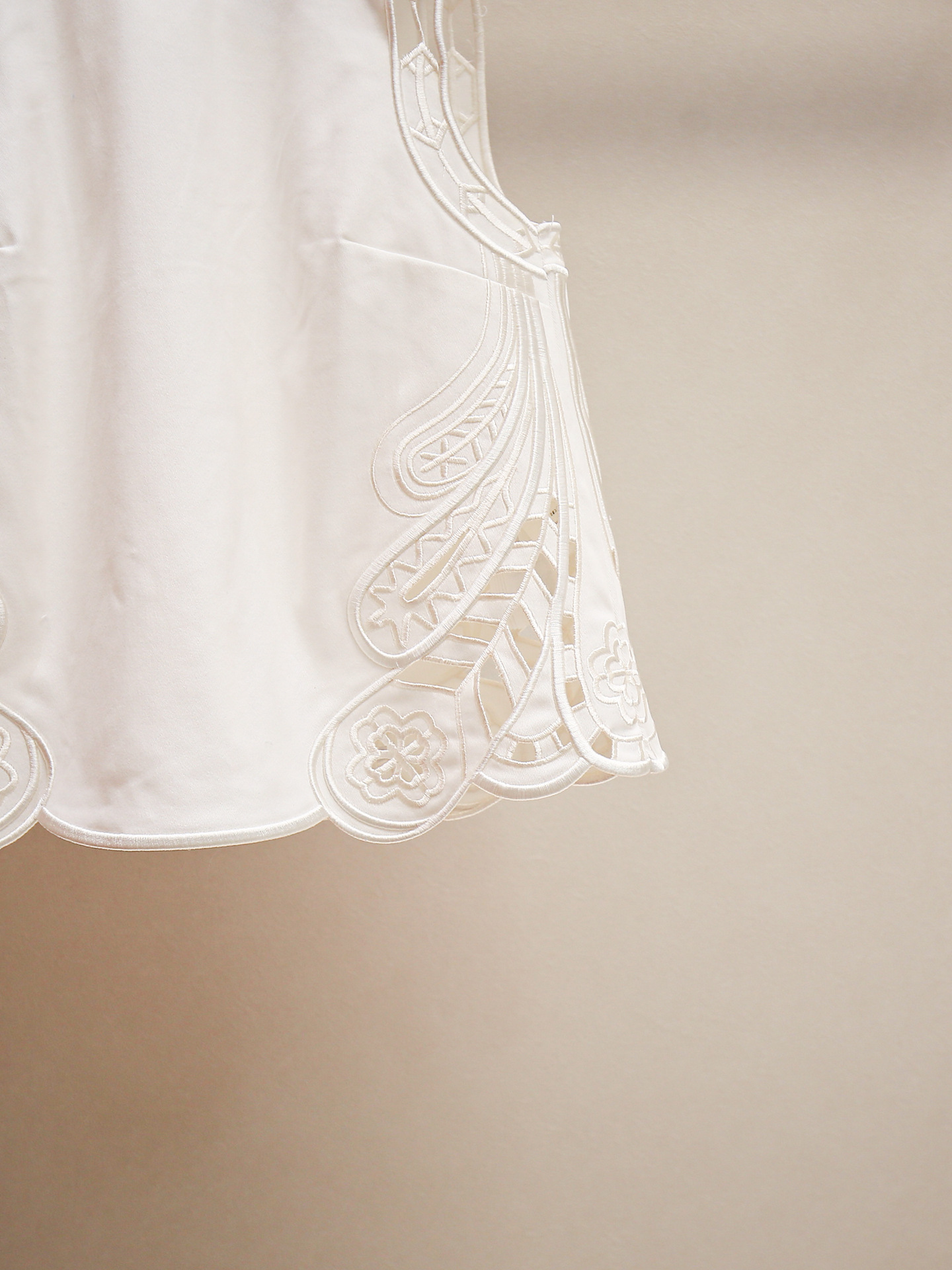 Embroidery Vest - Women White Set Embroidery Hollow Out