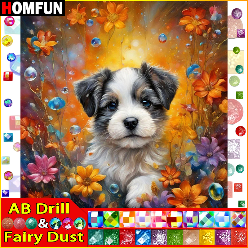 Embroidery Roll Pattern - HOMFUN Fairy Dust AB Diamond Painting