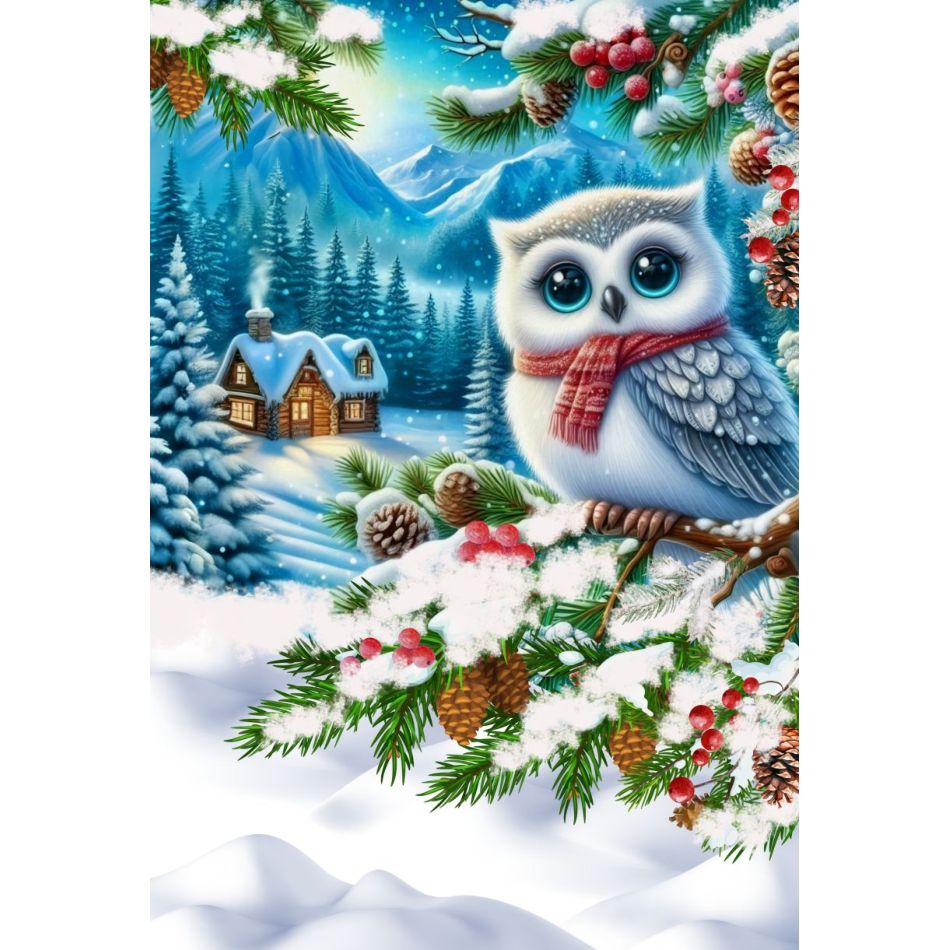 Embroidery Ideas For Bags - RUOPOTY Snowy Owl Diamond Painting Wall