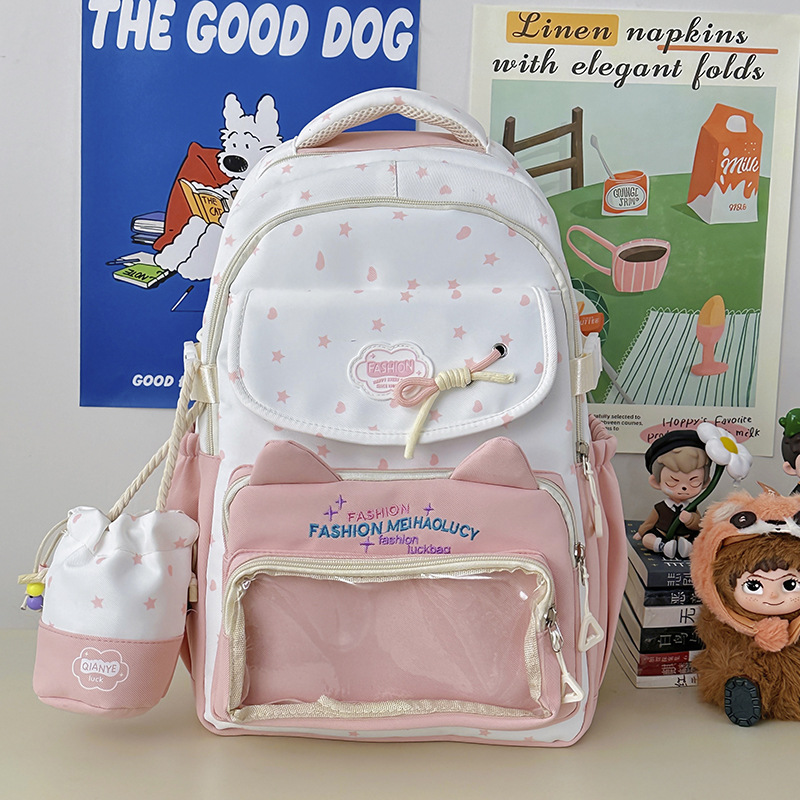 Embroidery Texture - New Cute Transparent Anime Backpack Large