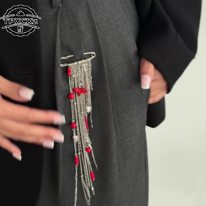 Embroidery Bracelet - 💐 Long Tassel Chain Brooches Women