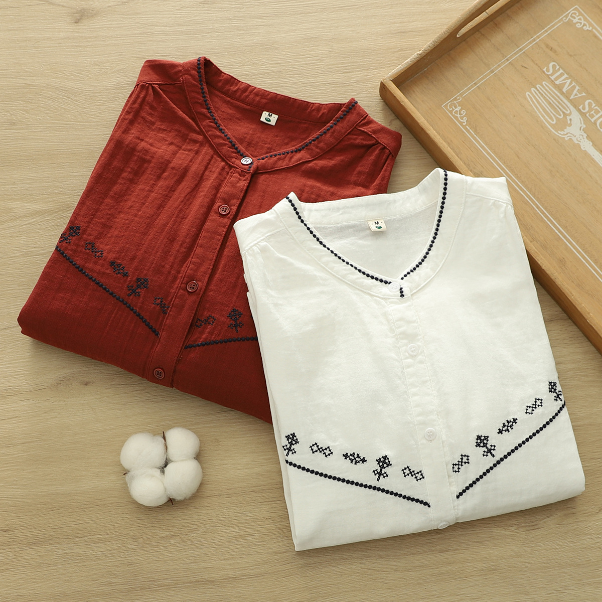 Embroidery Blouse - New 2026 Summer Women Cotton Yarn