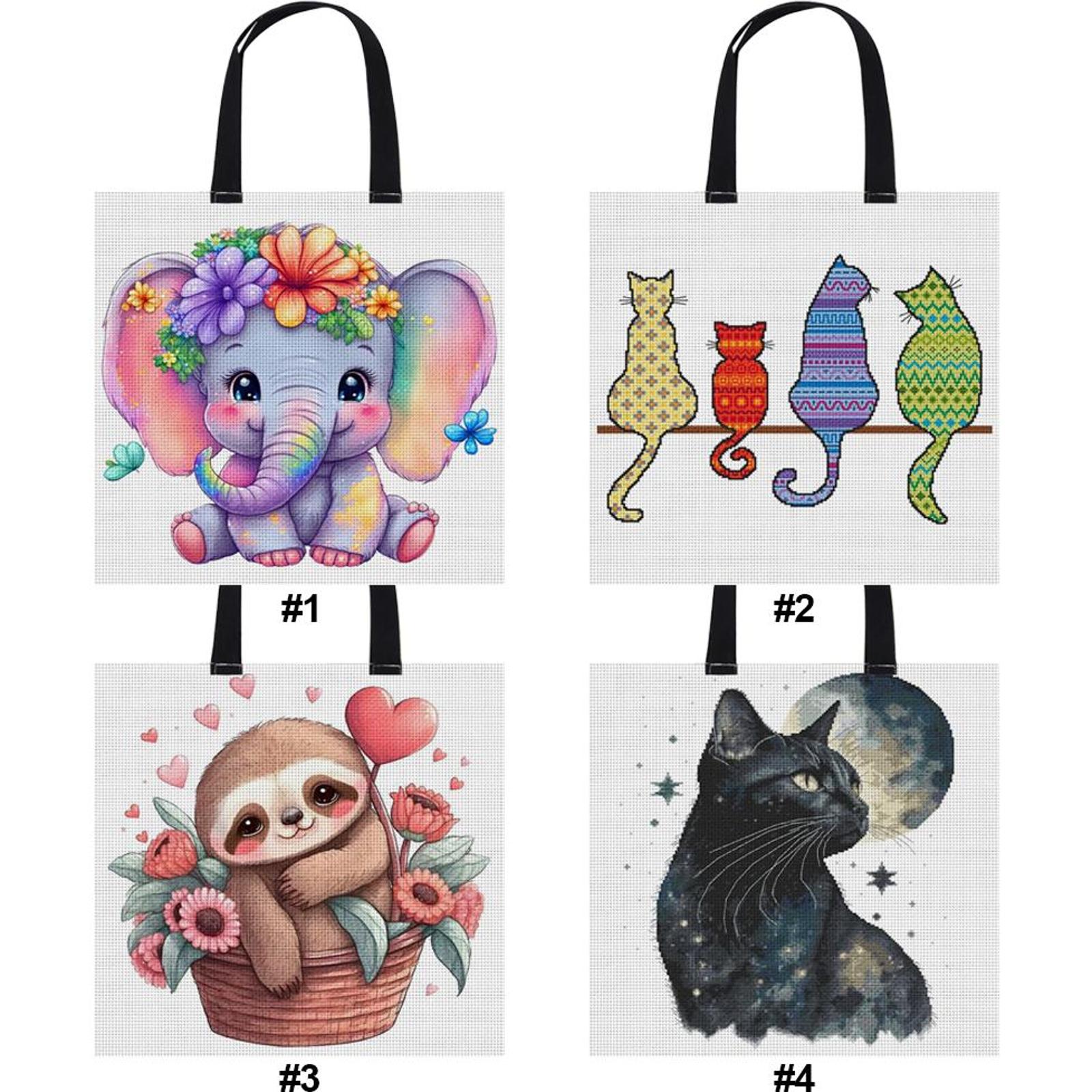 Embroidery Ideas For Bags - Canvas Tote Bag Embroidery Kit Includes
