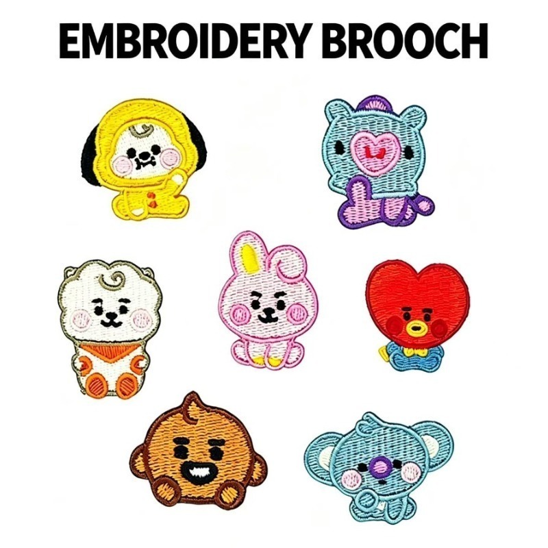 Embroidery Wallpaper - BT21 Cute Baby Embroidered Brooch Pins