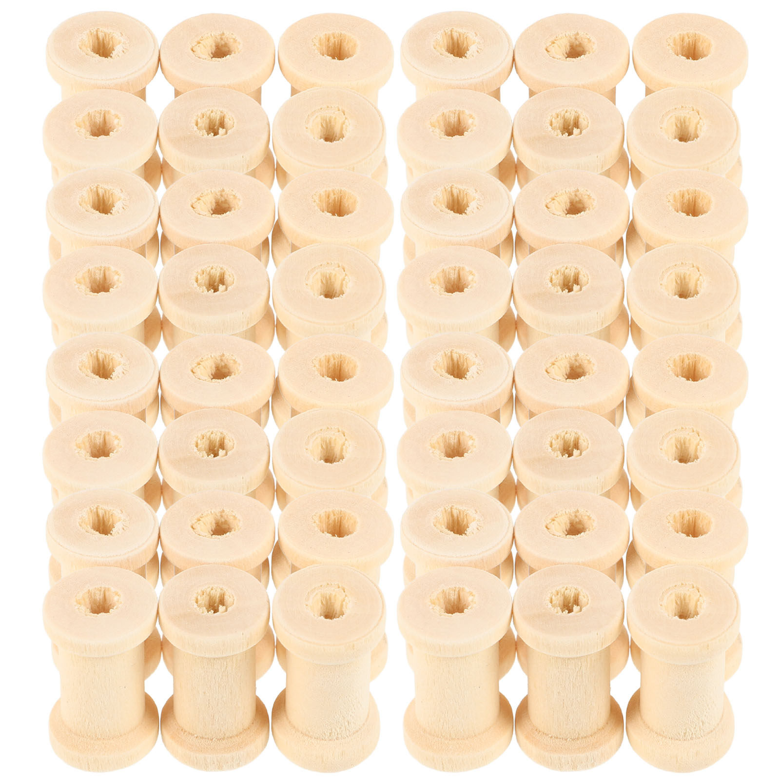 Embroidery Yarn - 100Pcs Wooden Spools Yarn Holder for