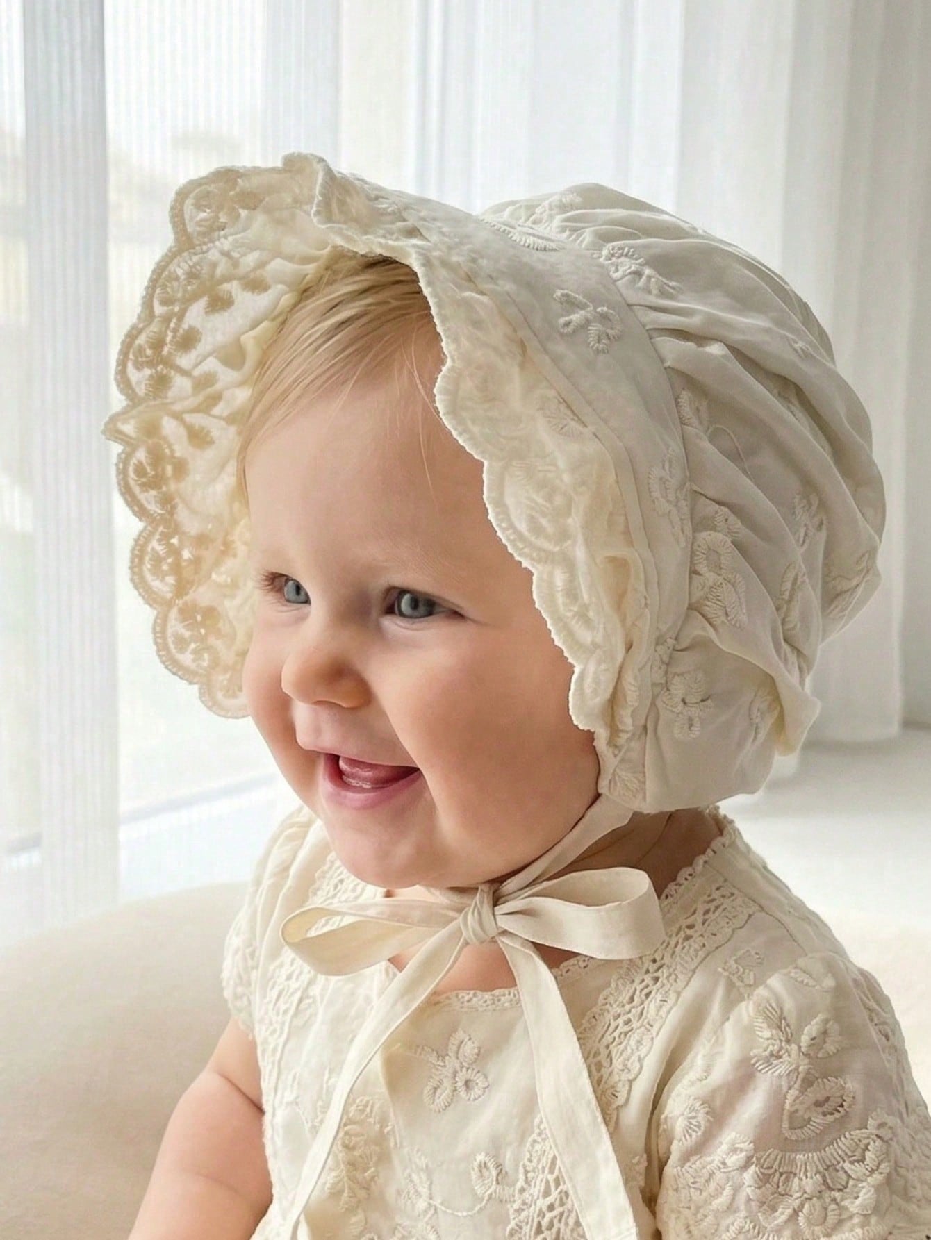Embroidery Flower - 1pcs 6-18M Baby Girls White Lace