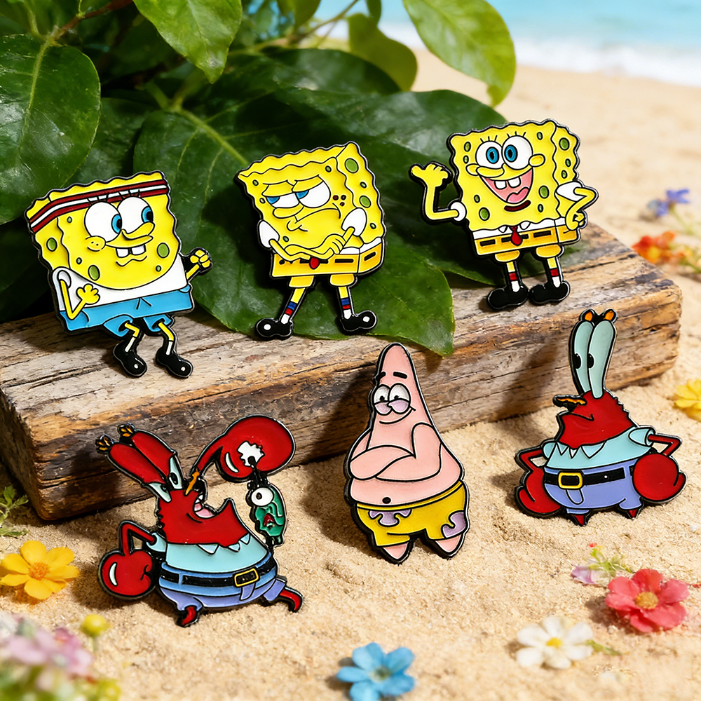 Embroidery Wallpaper - 6 Pcs SpongeBob SquarePants Anime Cartoon