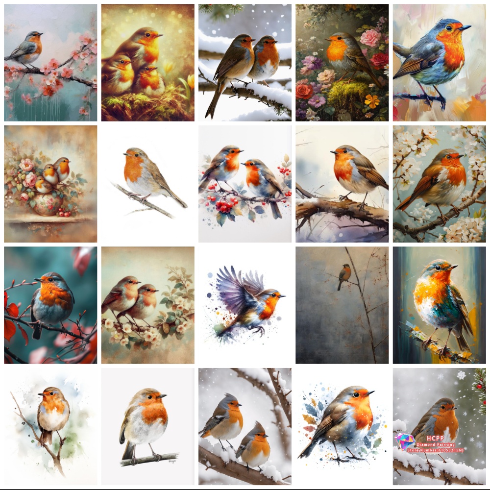 Embroidery Ideas - unframe Robin Bird Cute Robin Cartoon