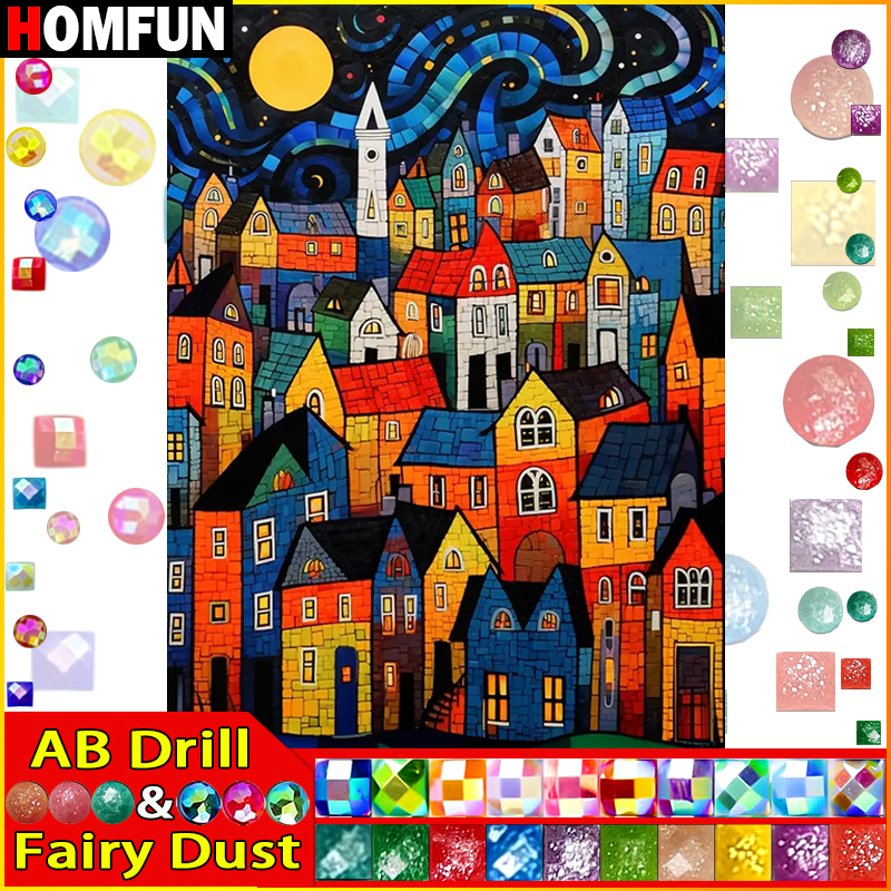 Embroidery Roll Pattern - HOMFUN Fairy Dust AB Diamond Painting