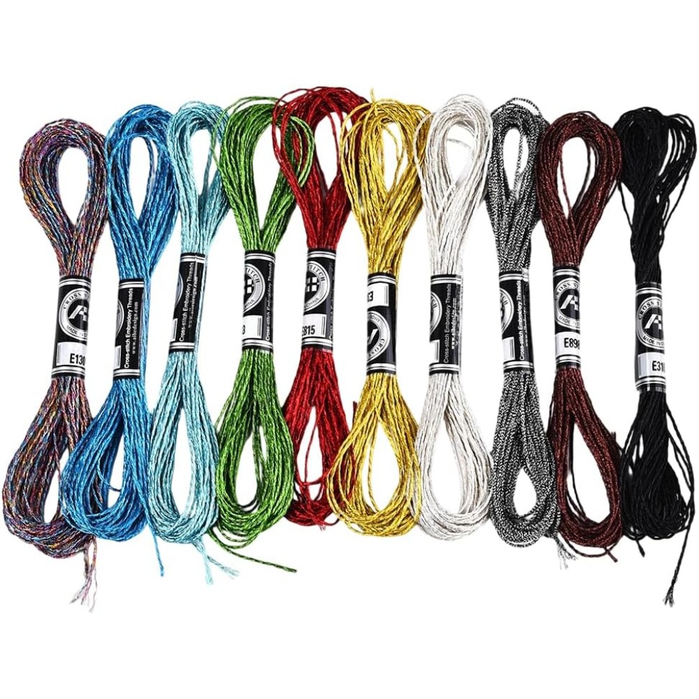 Embroidery Bracelet - 10 Skeins 10 Colors Metallic Embroidery