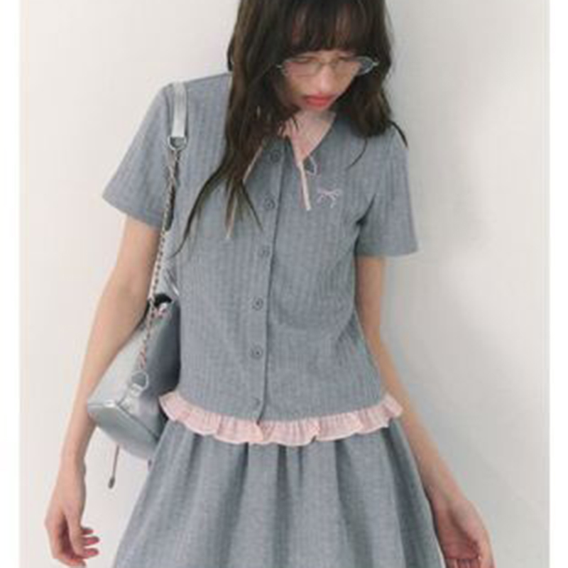 Summer Knitted Preppy Style Tw - огляд і ціна Embroidery Blouse