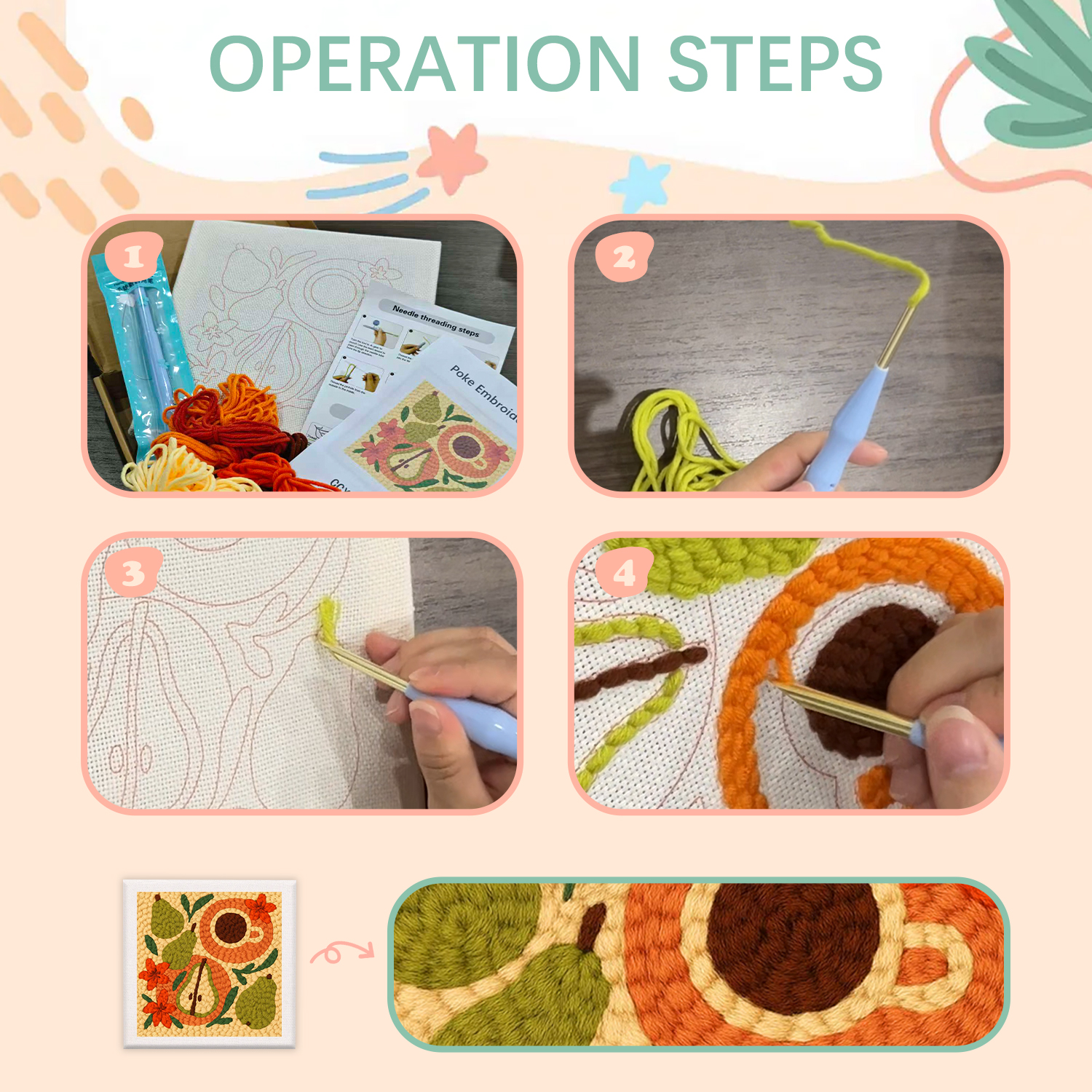RUOPOTY Punch Needle Starter K - огляд і ціна Embroidery Ideas For Bags