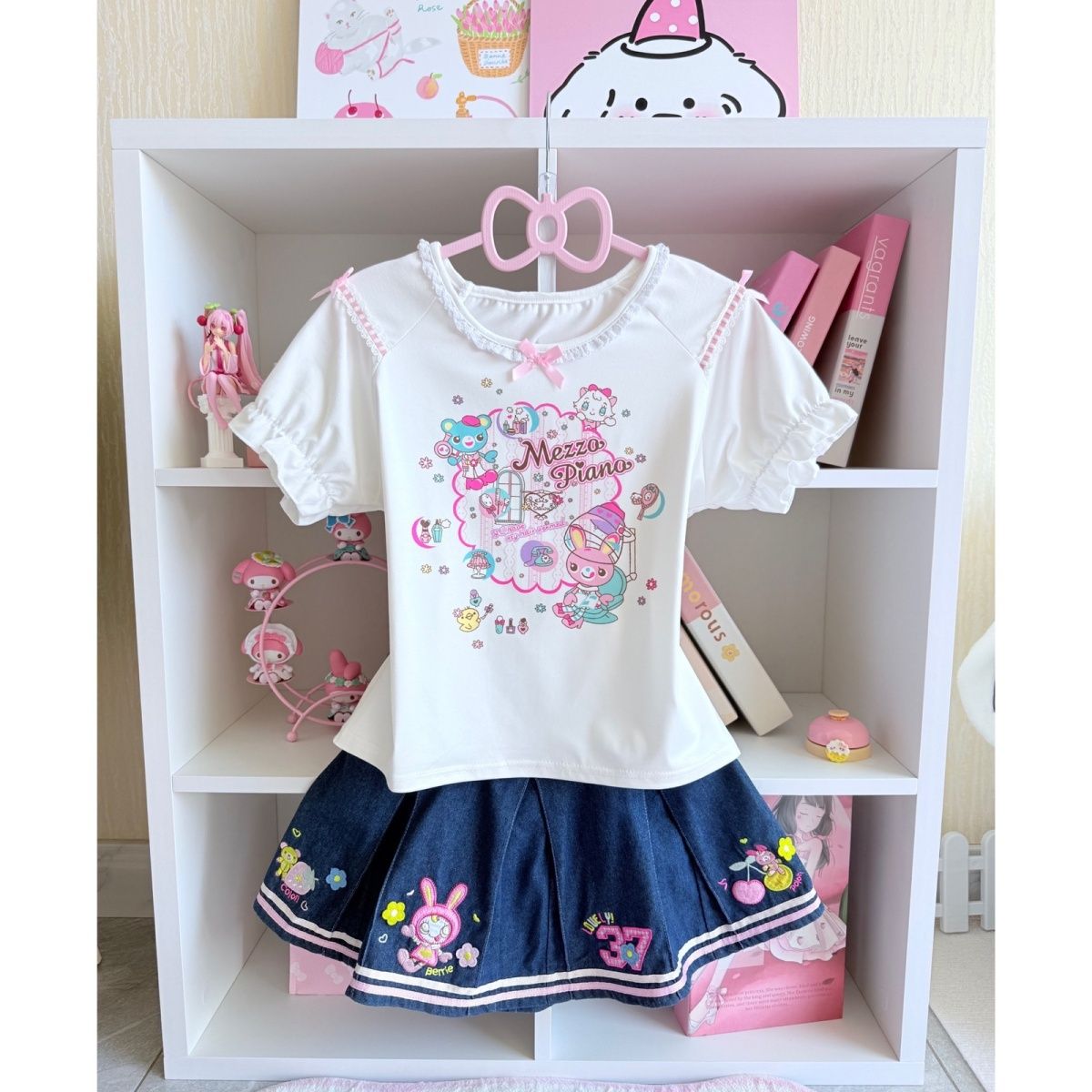 Japanese Sweet Skirt Sets Summ - огляд і ціна Embroidery Blouse