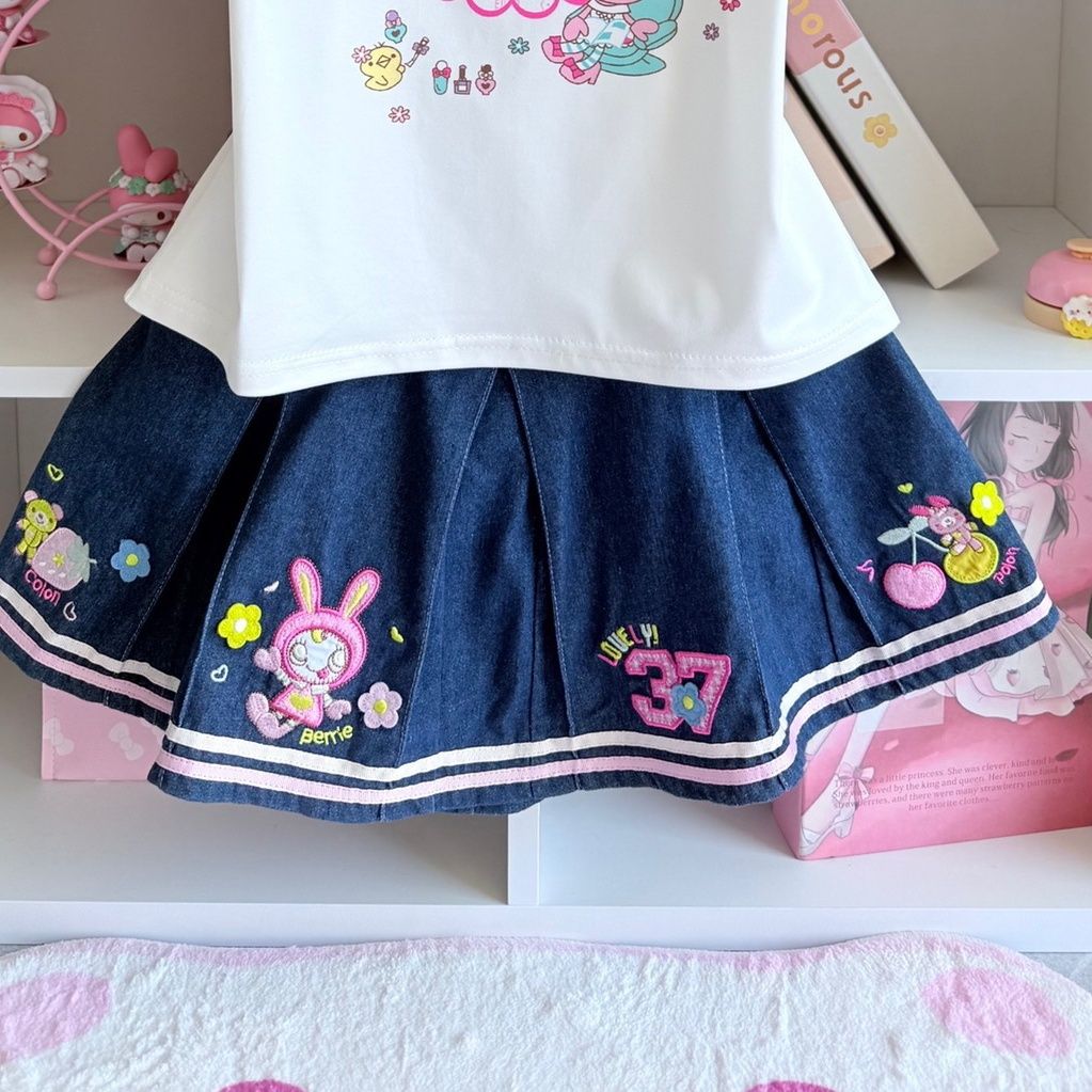 Japanese Sweet Skirt Sets Summ - огляд і ціна Embroidery Blouse