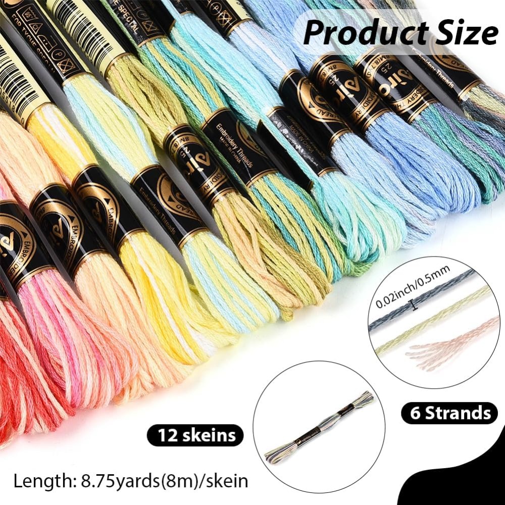 12 Skeins 105 Yards 6 Ply Vari - огляд і ціна Embroidery Bracelet