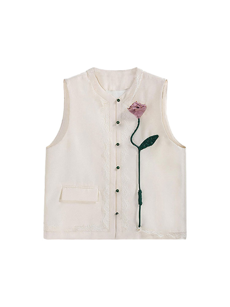Handcrafted Rose Flower Embroi - огляд і ціна Embroidery Vest