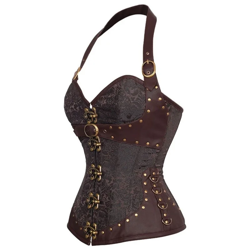 Steampunk Corset Top Steel Bon - огляд і ціна Embroidery On Leather