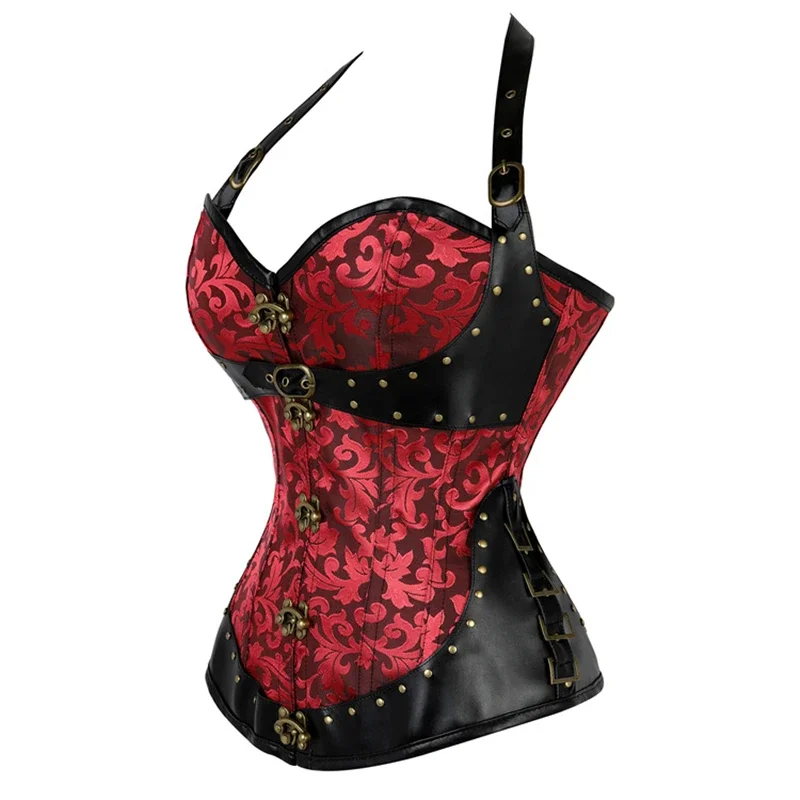 Steampunk Corset Top Steel Bon - огляд і ціна Embroidery On Leather
