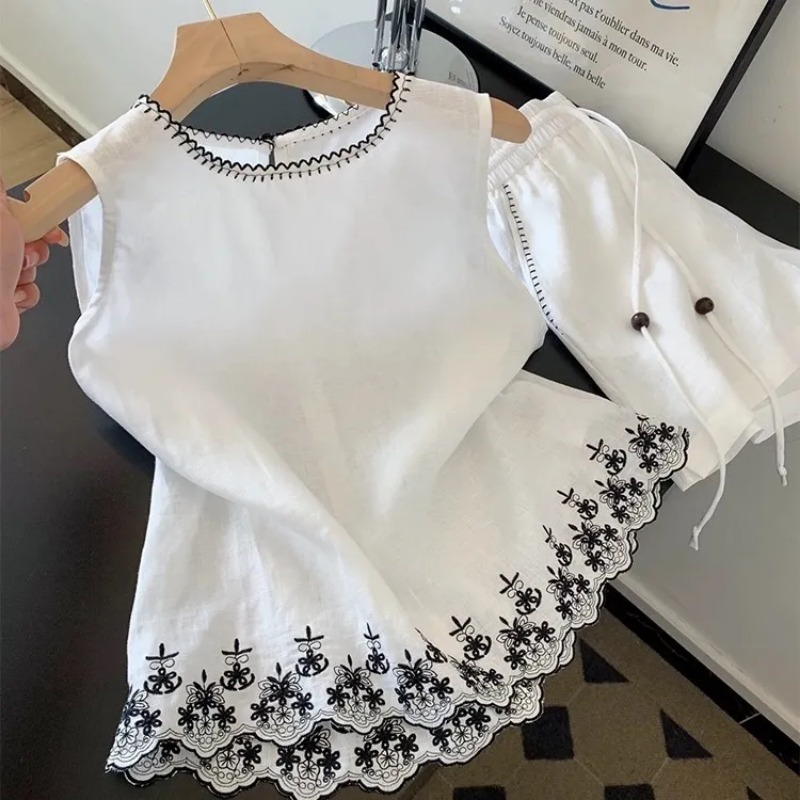 Simple Old Money Style Cotton  - огляд і ціна Embroidery Vest