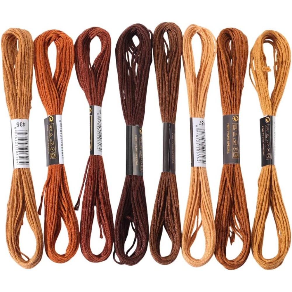 8 Skeins 6 Strands Brown Embro - огляд і ціна Embroidery Bracelet