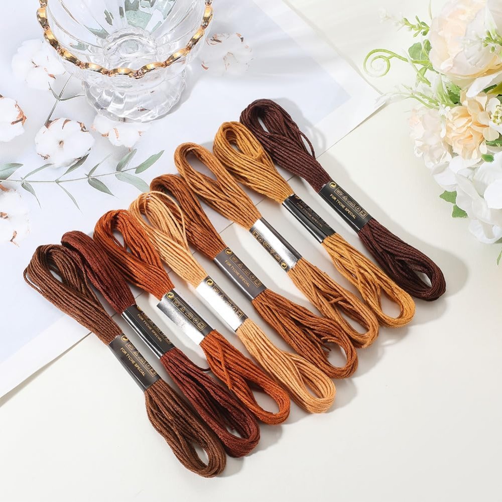 8 Skeins 6 Strands Brown Embro - огляд і ціна Embroidery Bracelet
