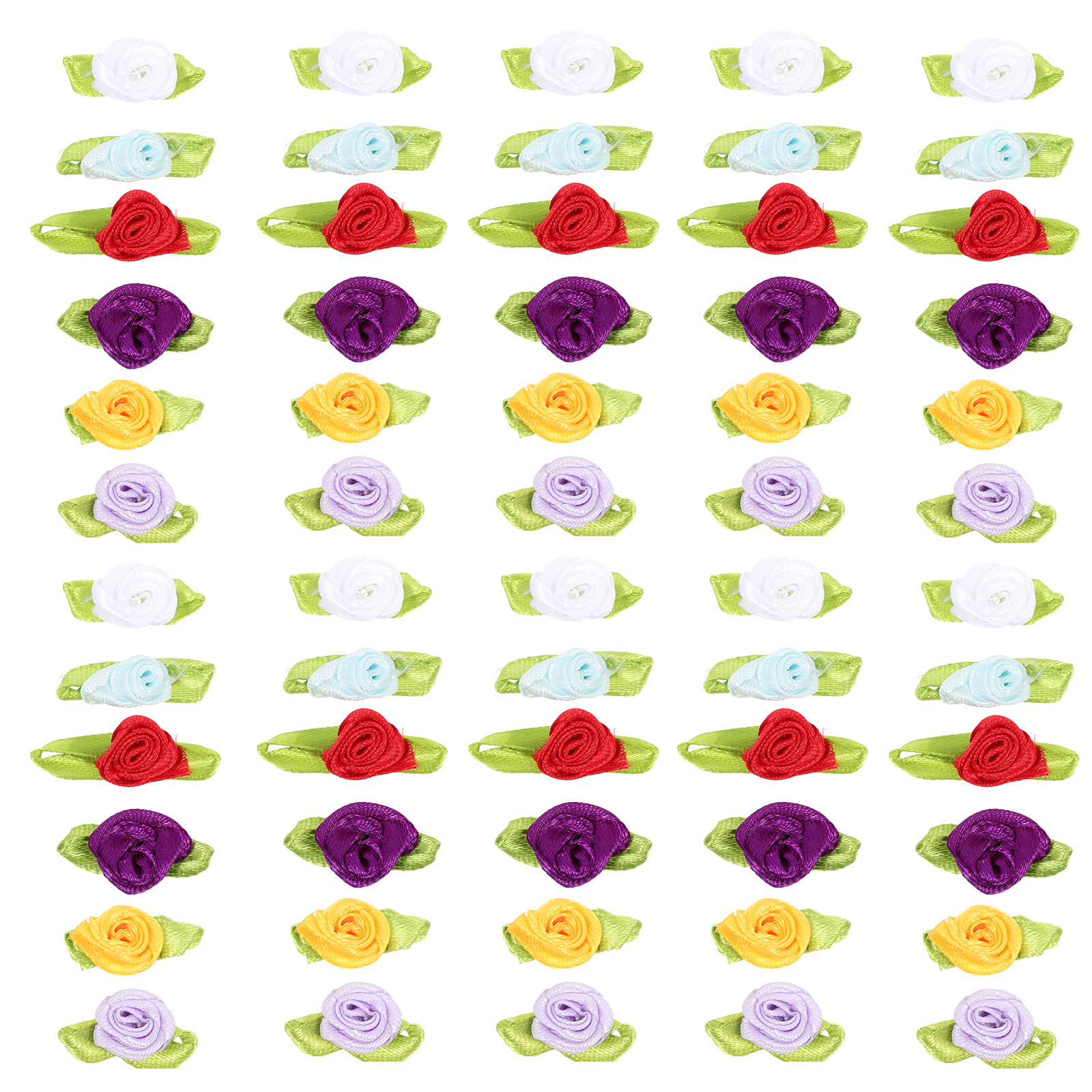 100Pcs Small Rose Ribbon Flowe - огляд і ціна Embroidery Flower