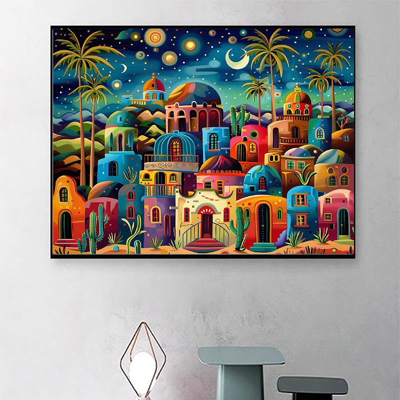 Frameless,Night View 5D Diamon - огляд і ціна Embroidery Room