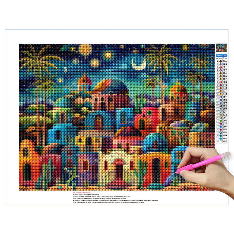 Frameless,Night View 5D Diamon - огляд і ціна Embroidery Room
