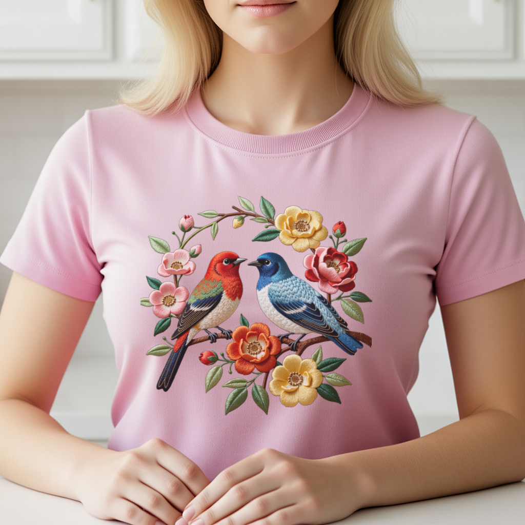 1 Piece of Bird Pattern Clothi - огляд і ціна Embroidery Blouse