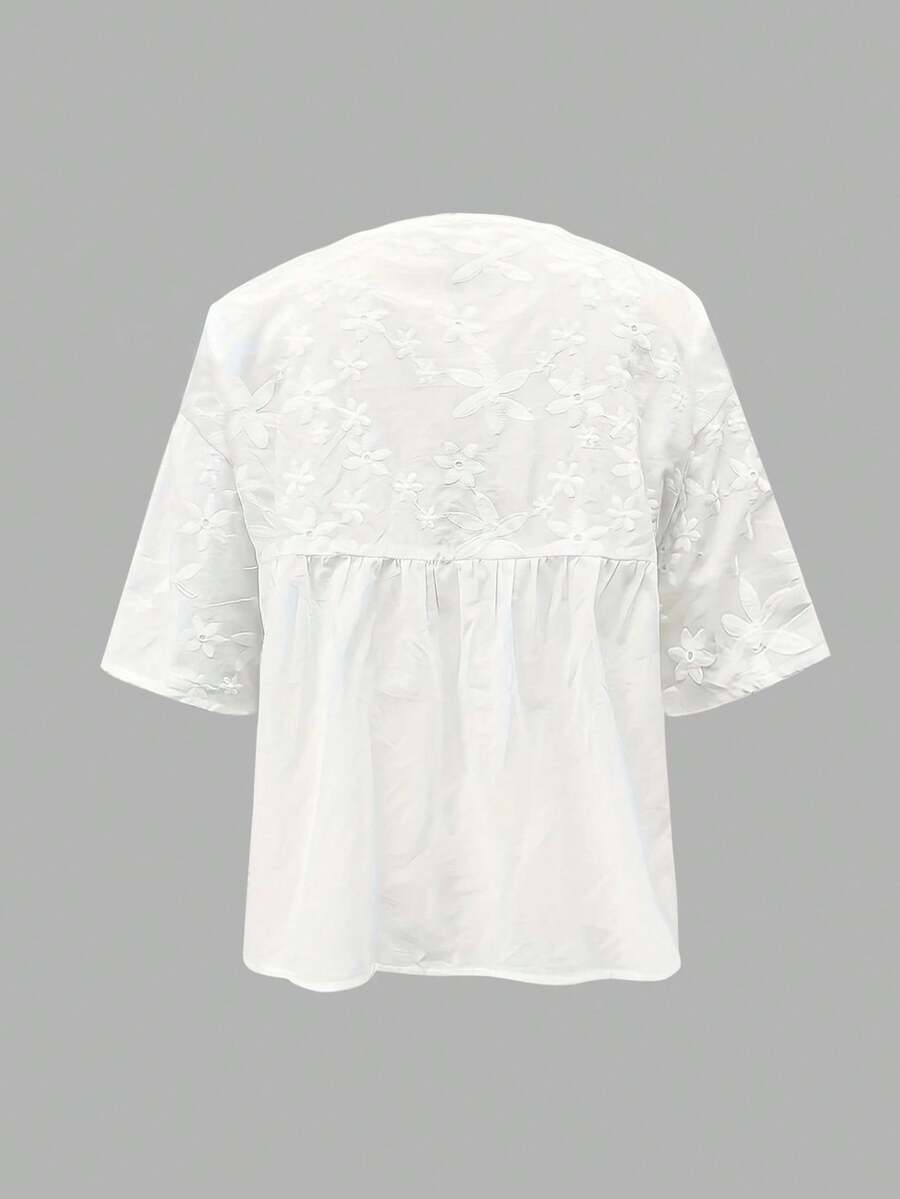 Womens Floral Embroidery Round - огляд і ціна Embroidery Blouse