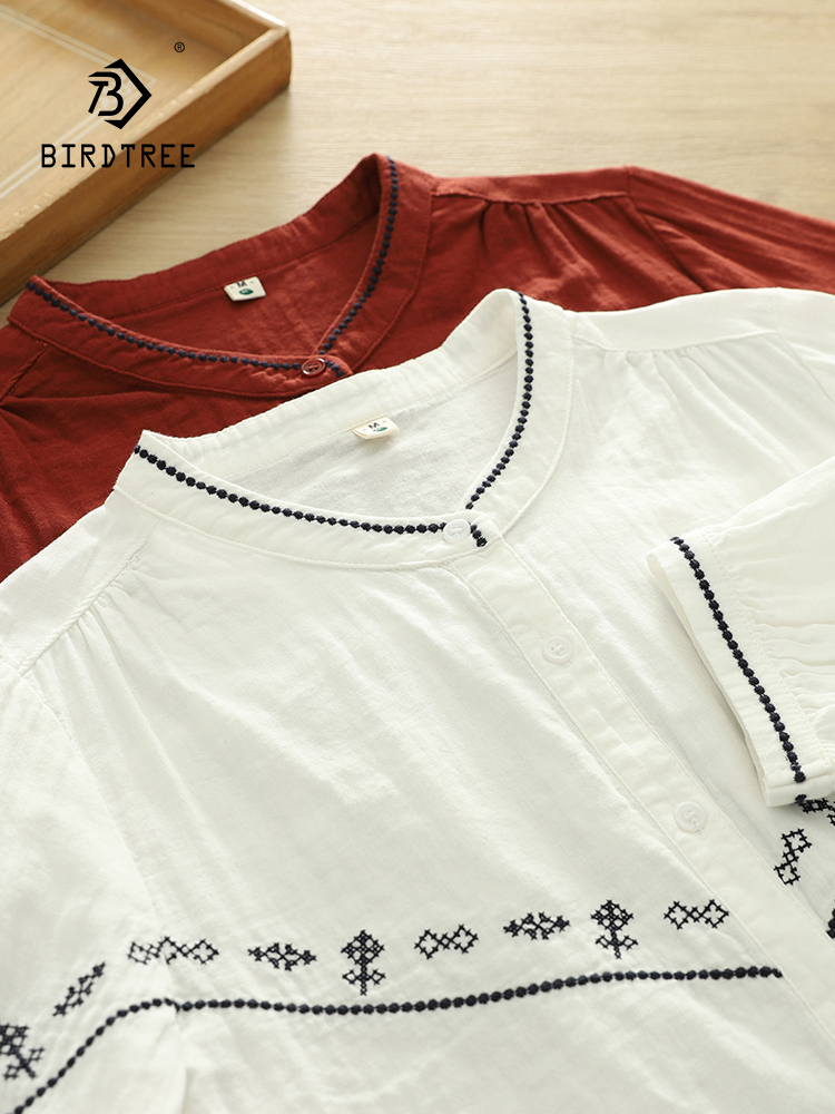 New 2026 Summer Women Cotton Y - огляд і ціна Embroidery Blouse