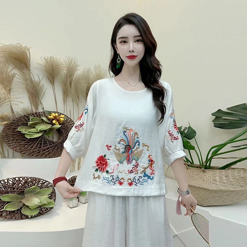 Ladies Fashion Cotton Linen Bl - огляд і ціна Embroidery Blouse