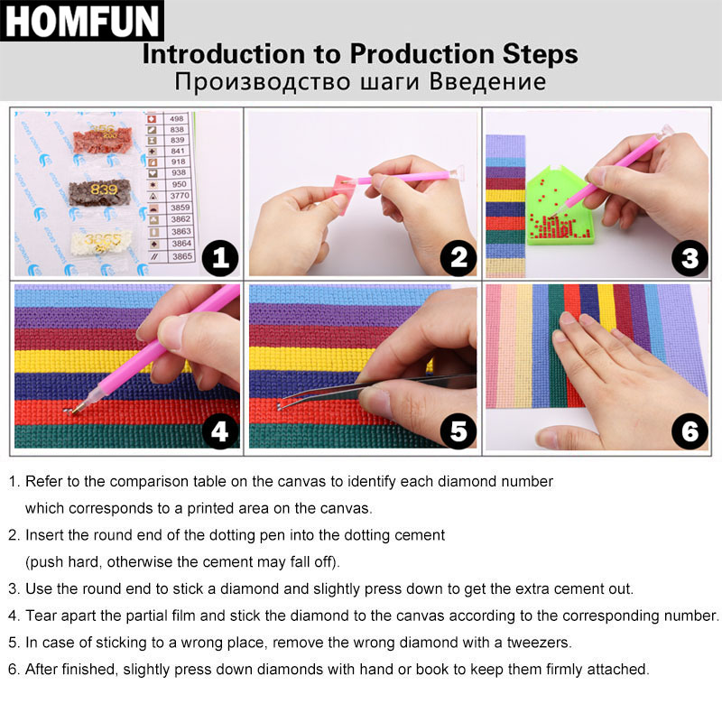 HOMFUN Full Diamond Embroidery - огляд і ціна Embroidery Roll Pattern