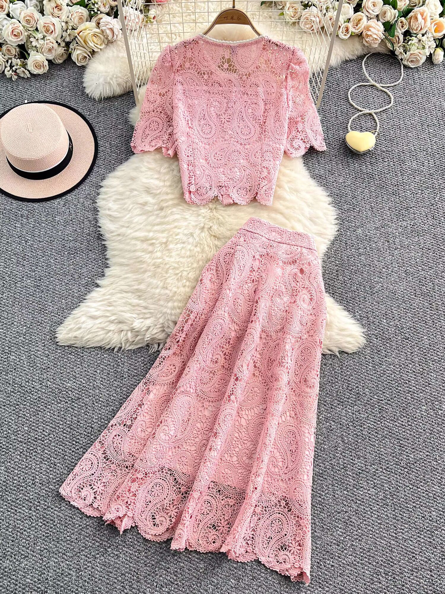 Elegant Pearl Long Dress Suits - огляд і ціна Embroidery Blouse