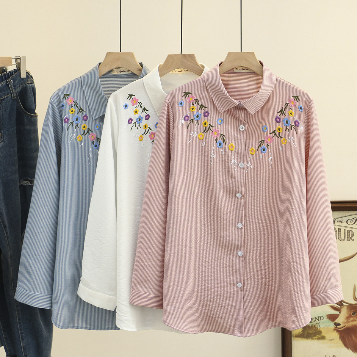 4XL Plus Size Shirts Women Spr - огляд і ціна Embroidery Blouse