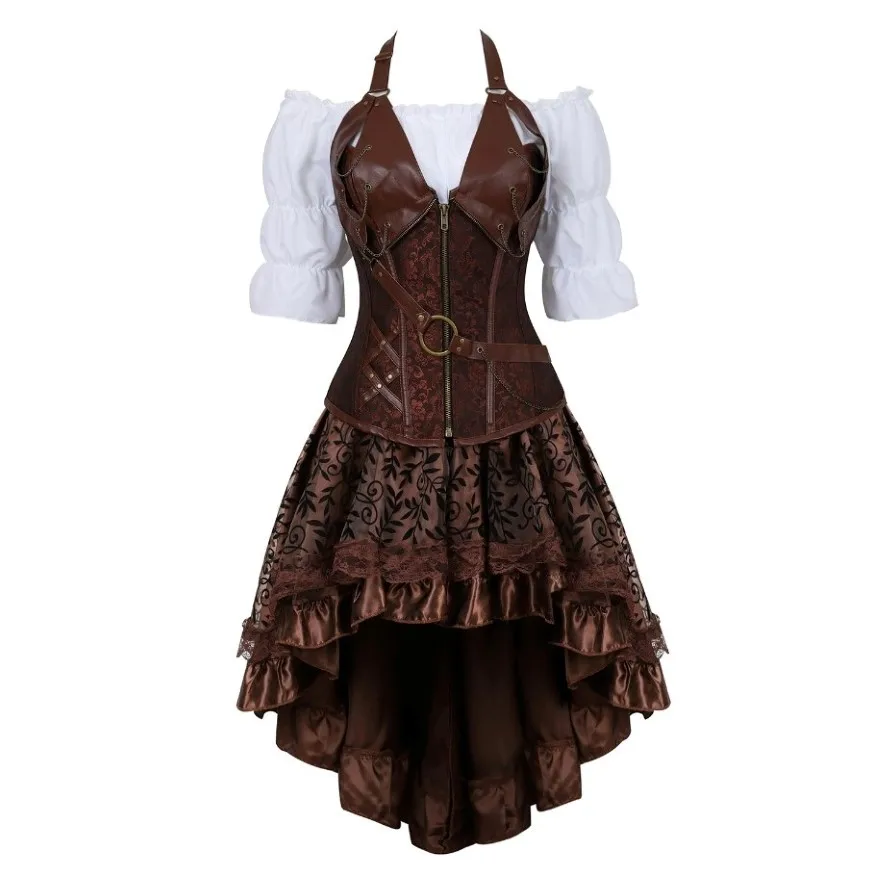 Steampunk Leather Corset Dress - огляд і ціна Embroidery On Leather