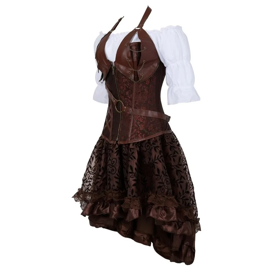 Steampunk Leather Corset Dress - огляд і ціна Embroidery On Leather