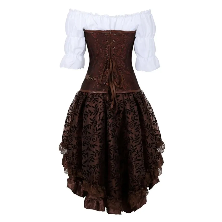 Steampunk Leather Corset Dress - огляд і ціна Embroidery On Leather