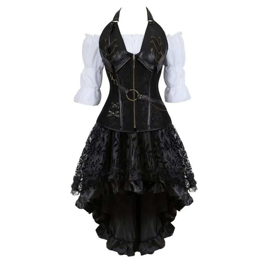 Steampunk Leather Corset Dress - огляд і ціна Embroidery On Leather