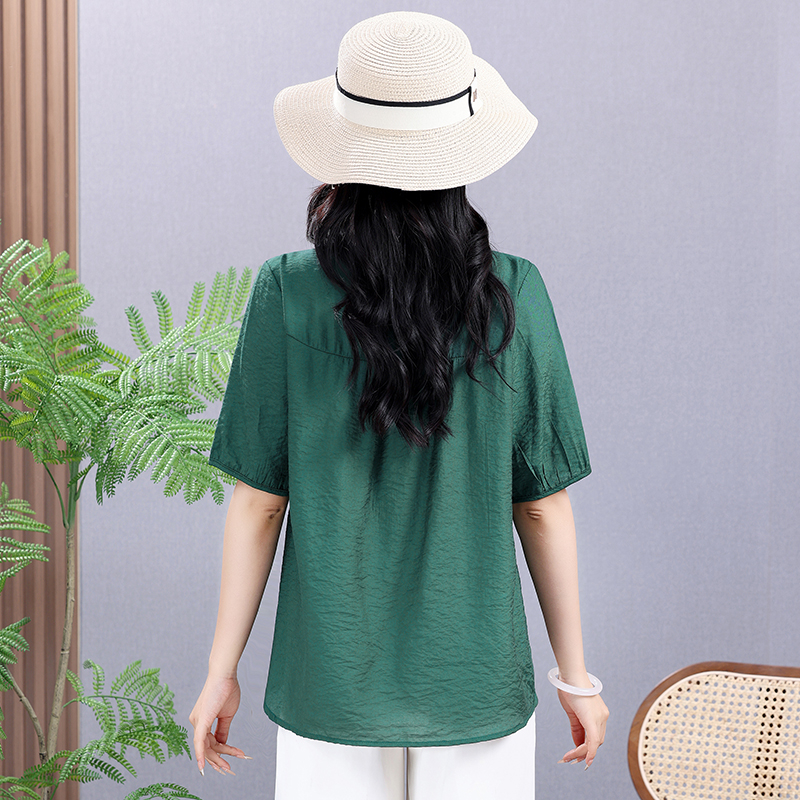 Summer Elastic Tee Shirt Solid - огляд і ціна Embroidery Blouse