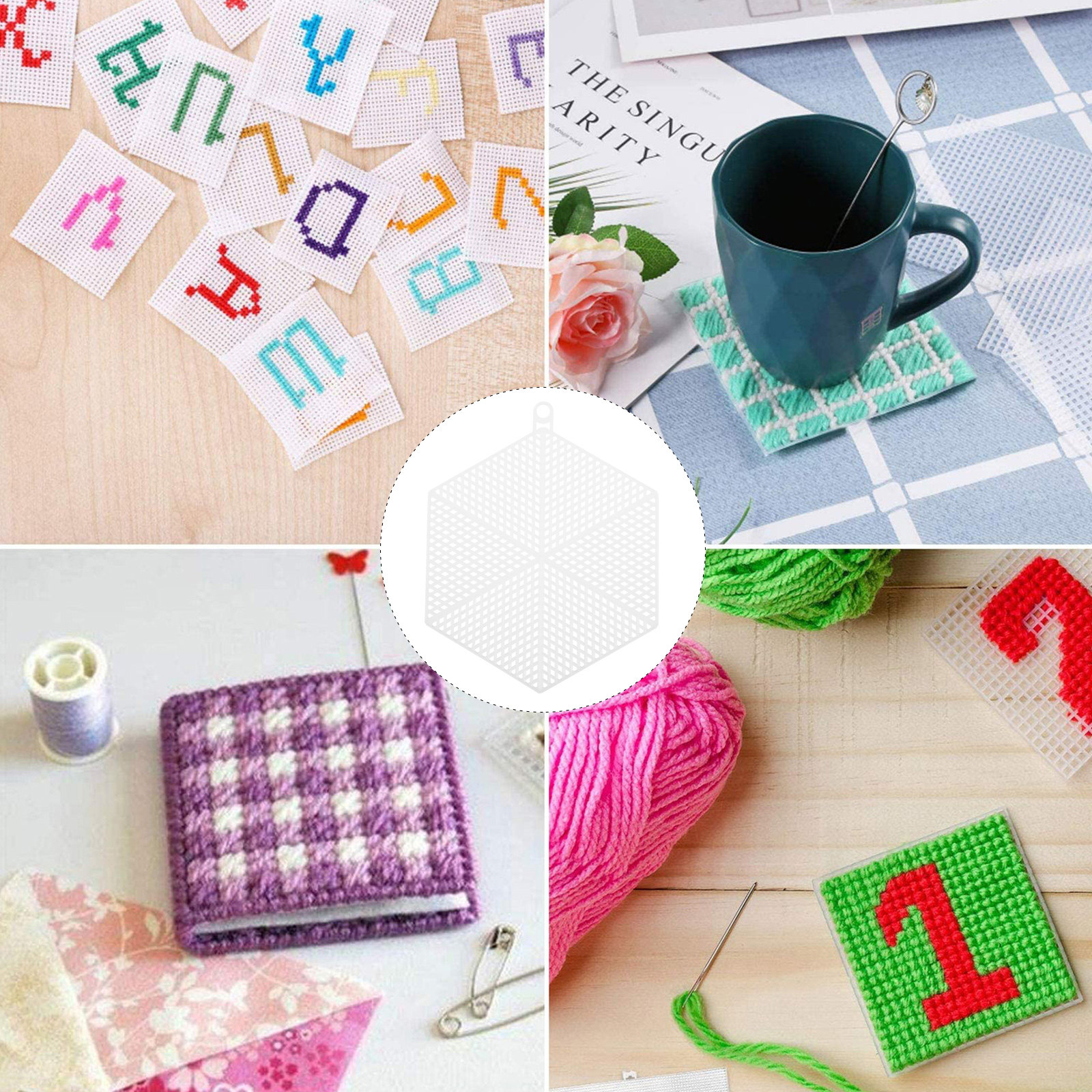 18Pcs 3D Embroidery Mesh Plast - огляд і ціна Embroidery Yarn