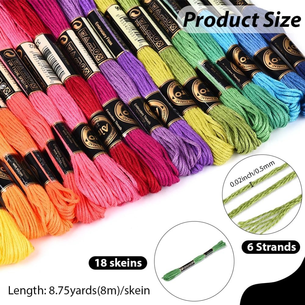 18 Skeins 157.5 Yards Colorful - огляд і ціна Embroidery Bracelet