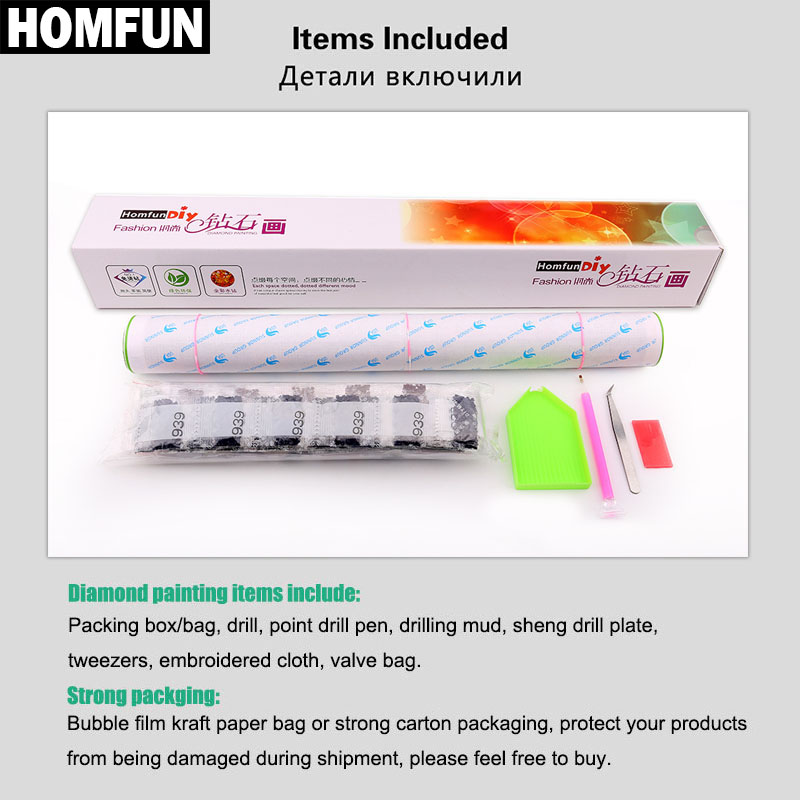 HOMFUN AB Diamond Painting Ful - огляд і ціна Embroidery Roll Pattern