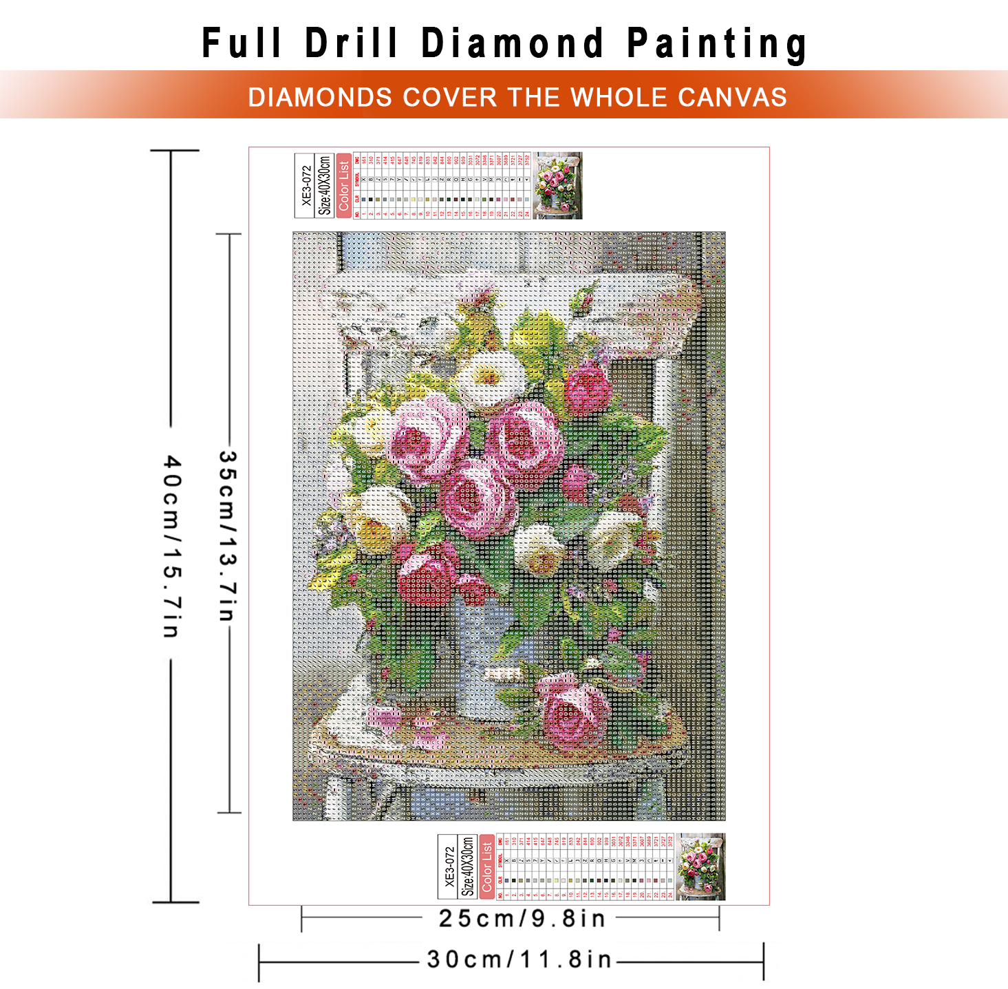 1pc frameless  Diamond Paintin - огляд і ціна Embroidery Flower