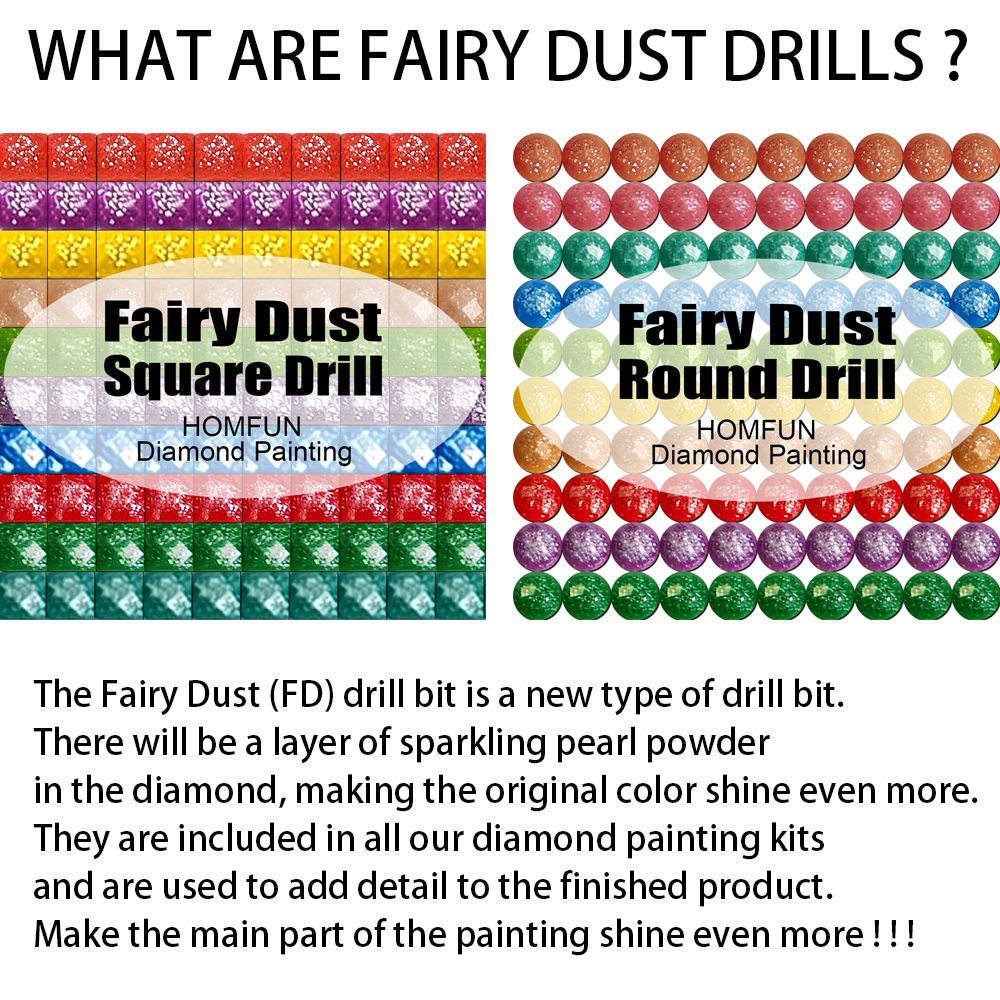 HOMFUN Fairy Dust AB Diamond E - огляд і ціна Embroidery Roll Pattern