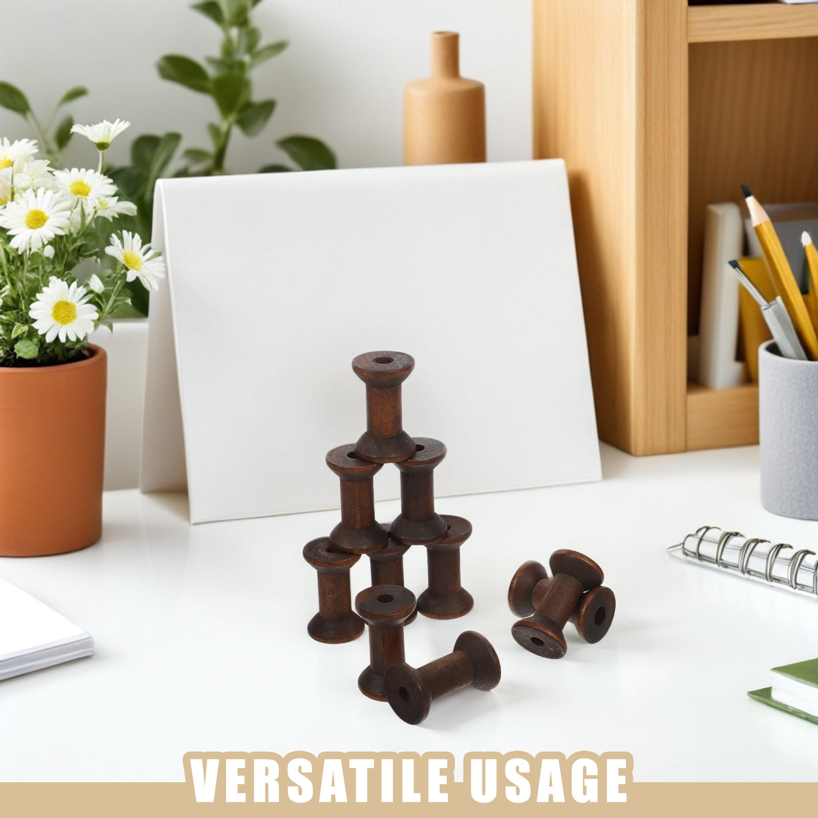 10Pcs Vintage Wood Thread Spoo - огляд і ціна Embroidery Yarn