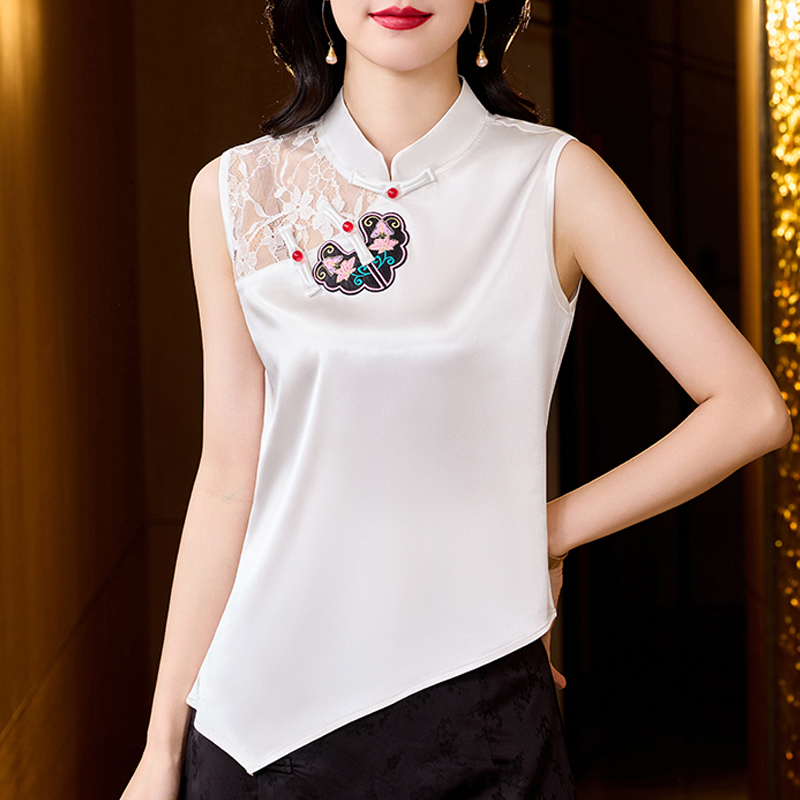 Spirng Summer Silk Stain Women - огляд і ціна Embroidery Vest