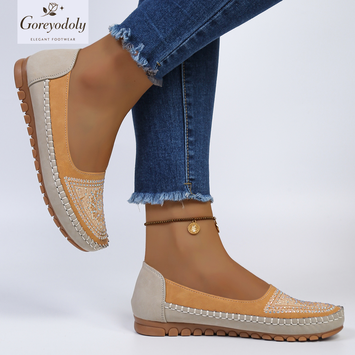 goreyodoly Women Slip On Loafe - огляд і ціна Embroidery On Leather