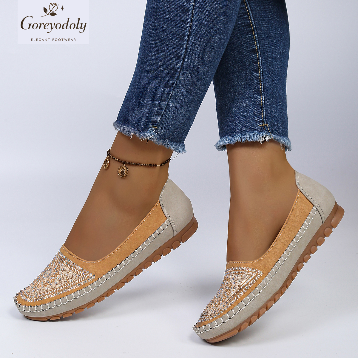 goreyodoly Women Slip On Loafe - огляд і ціна Embroidery On Leather